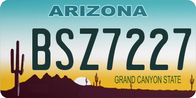 AZ license plate BSZ7227