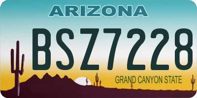 AZ license plate BSZ7228