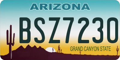 AZ license plate BSZ7230