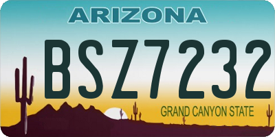 AZ license plate BSZ7232