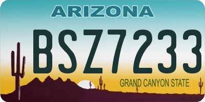 AZ license plate BSZ7233