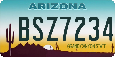 AZ license plate BSZ7234