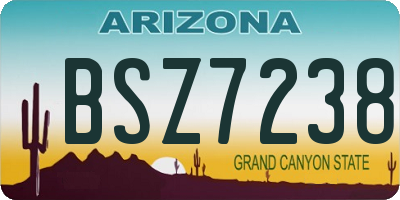 AZ license plate BSZ7238