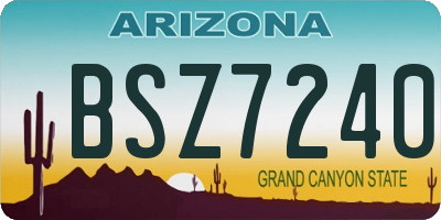 AZ license plate BSZ7240