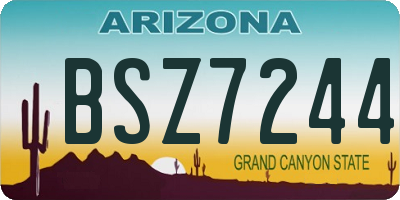 AZ license plate BSZ7244