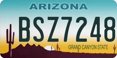 AZ license plate BSZ7248