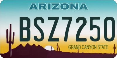 AZ license plate BSZ7250