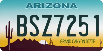 AZ license plate BSZ7251