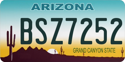 AZ license plate BSZ7252