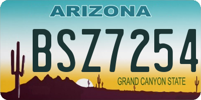 AZ license plate BSZ7254