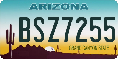 AZ license plate BSZ7255