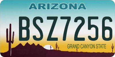 AZ license plate BSZ7256