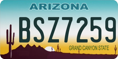 AZ license plate BSZ7259