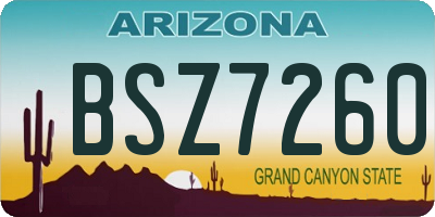 AZ license plate BSZ7260