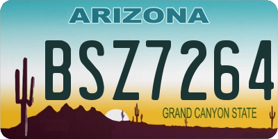 AZ license plate BSZ7264