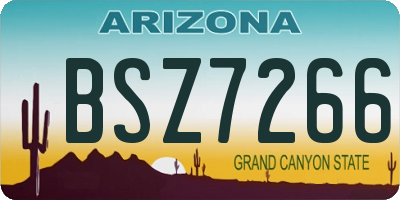 AZ license plate BSZ7266