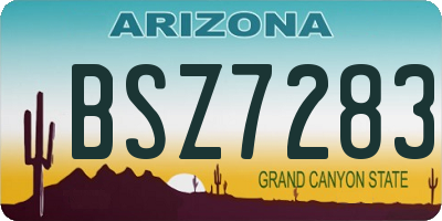 AZ license plate BSZ7283