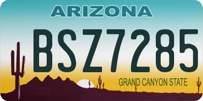 AZ license plate BSZ7285