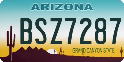 AZ license plate BSZ7287