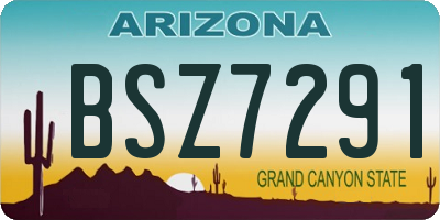 AZ license plate BSZ7291