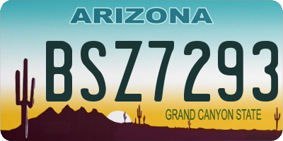 AZ license plate BSZ7293