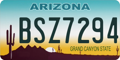 AZ license plate BSZ7294