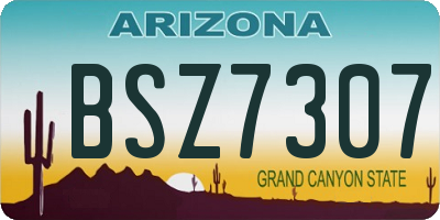 AZ license plate BSZ7307