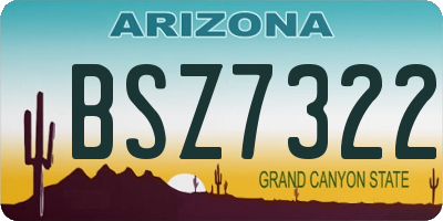 AZ license plate BSZ7322