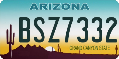 AZ license plate BSZ7332