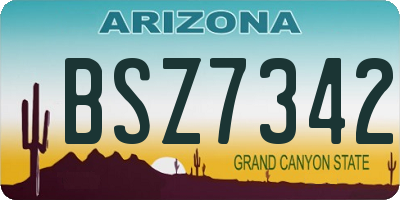 AZ license plate BSZ7342