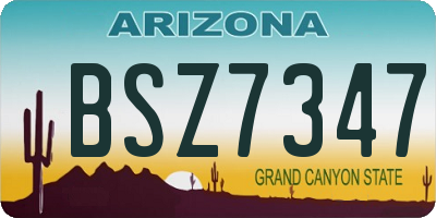 AZ license plate BSZ7347