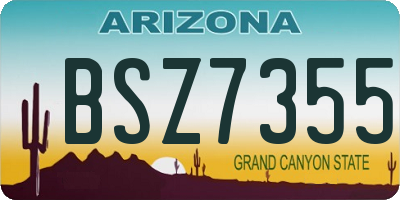 AZ license plate BSZ7355