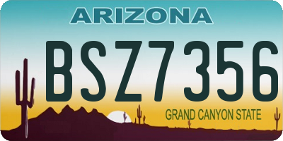 AZ license plate BSZ7356