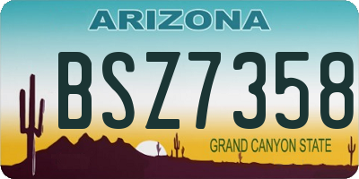 AZ license plate BSZ7358