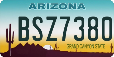 AZ license plate BSZ7380