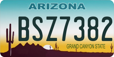 AZ license plate BSZ7382