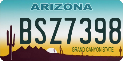 AZ license plate BSZ7398