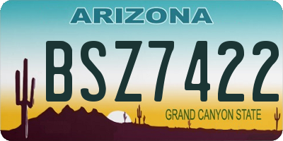 AZ license plate BSZ7422
