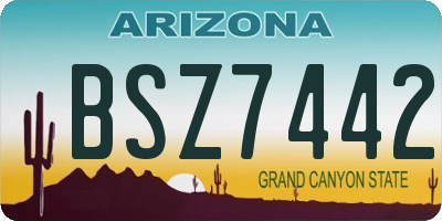 AZ license plate BSZ7442