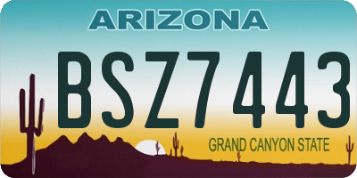 AZ license plate BSZ7443