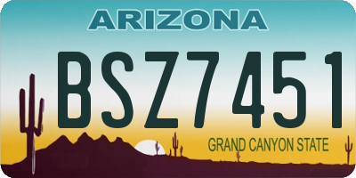 AZ license plate BSZ7451