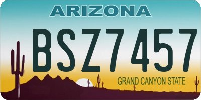 AZ license plate BSZ7457