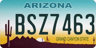 AZ license plate BSZ7463