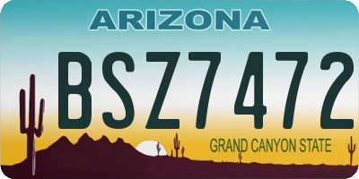 AZ license plate BSZ7472
