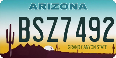 AZ license plate BSZ7492