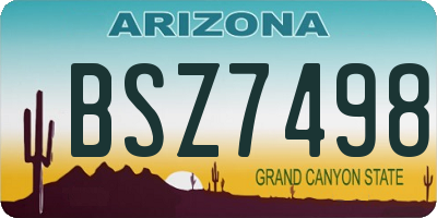 AZ license plate BSZ7498