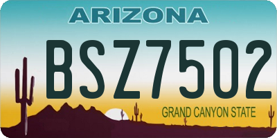 AZ license plate BSZ7502