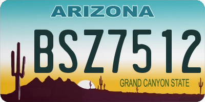 AZ license plate BSZ7512