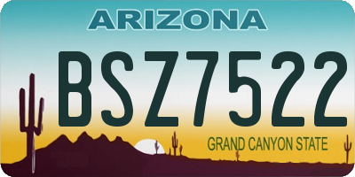 AZ license plate BSZ7522