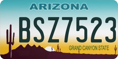 AZ license plate BSZ7523